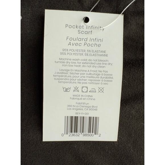 NWT Beyond Yoga Hidden Pocket Infinity Scarf Black - Picture 5 of 7